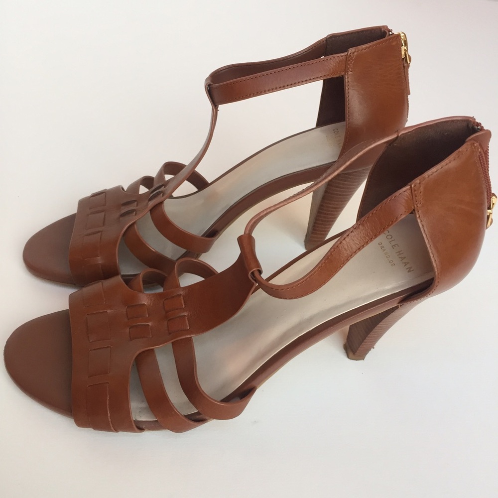 Cole Haan Brown Strappy Heels